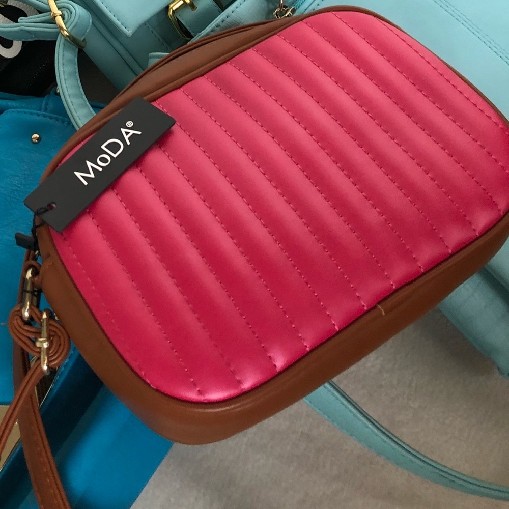 Colorblock Pink / Brown Crossbody